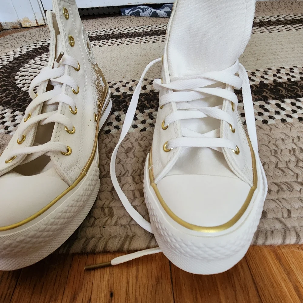 Converse High-Top - White and Gold